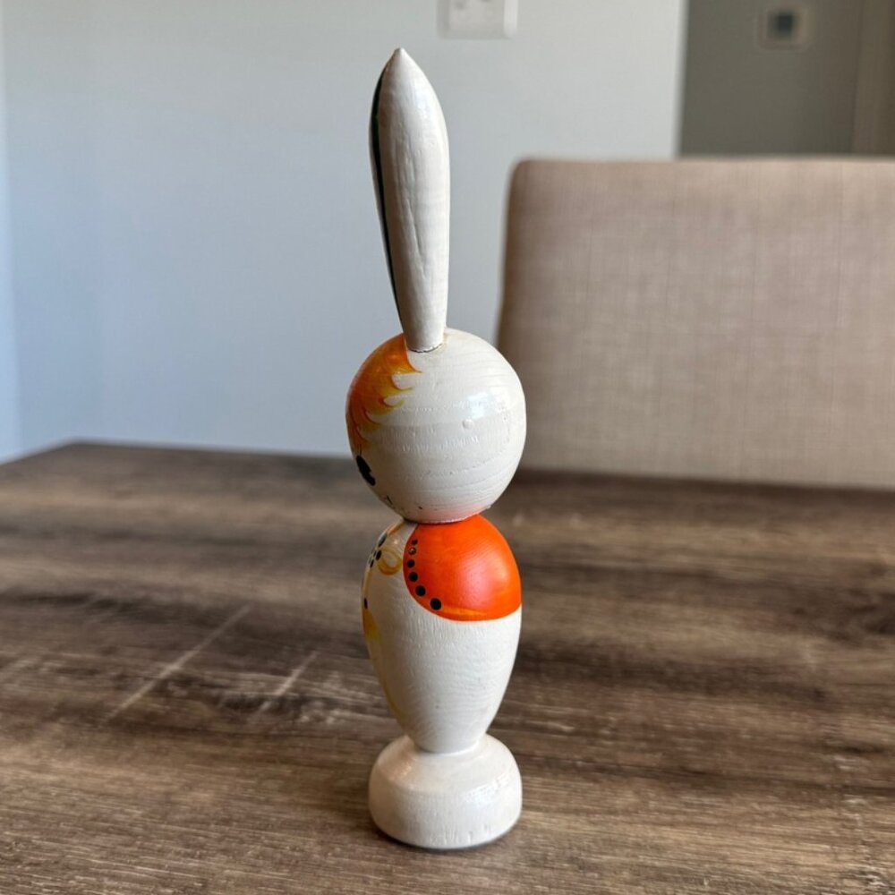 Vintage Wood Bubble Head Bunny Rabbit, Made in Korea. - Picture 2 of 7